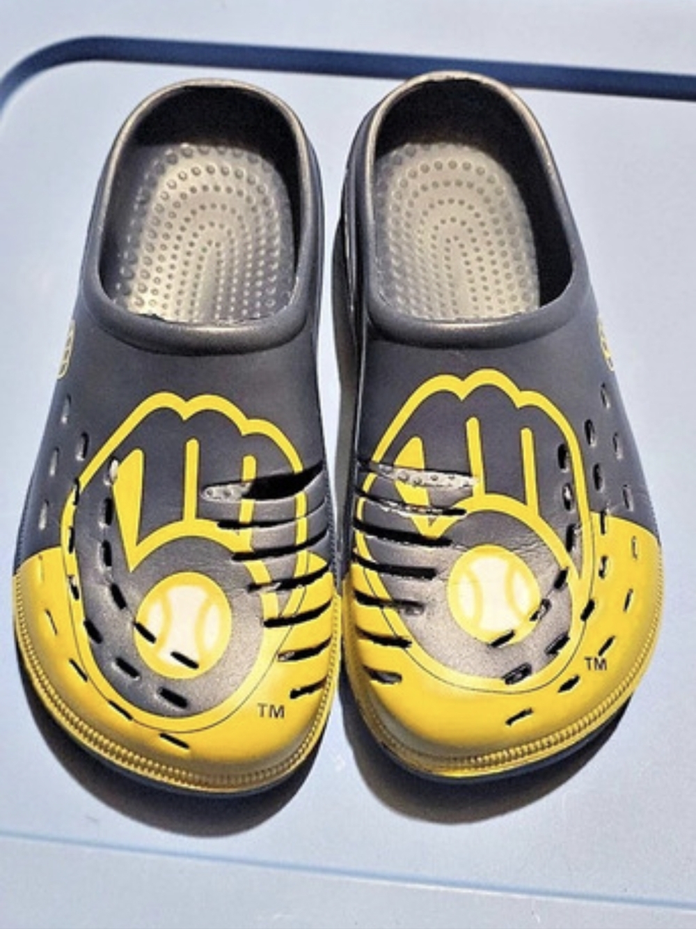 Milwaukee Brewers Men's Colorblock Big Logo Clog Size 7